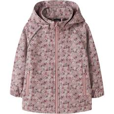 Name It Elastan Jakker Name It NMFAlfa08 Softshelljakke Fleece - Mørkegrøn/Lyserød/Magenta/Rosé