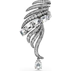 Swarovski Brooches Swarovski Vienna Collection Brooch Feather Ruthenium Plated - White