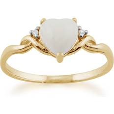 Gold Rings Gemondo Classic Opal Heart Ring 9ct Yellow Gold