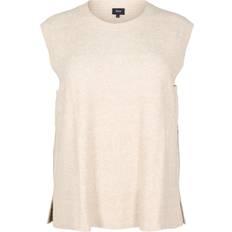 Zizzi Overdele Zizzi Pullover 'Vista' beige-meleret