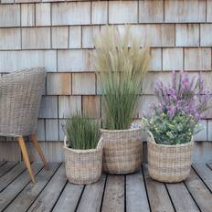 Krukker Scandinavian Collection Rattan Plantekurve Natur Sæt af 3 Krukke