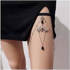 Gold Body Chains Kikidex Punk Layered Bat Leg Chain Gold Bikini - Gold