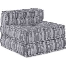 VidaXL Taburetter vidaXL Pouffe Stribet Grå 70 x 70 x 54 cm Siddepuf