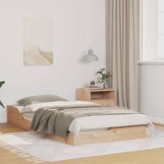 190 cm Rammesenge vidaXL Gulv Seng Ramme Brun 75 x 190 cm Massivt Fyrretræ Rammeseng