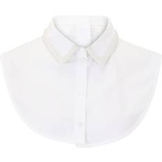 Dame - One Size Bluser Only Onllisa Pearl Collar Skjortekrave - White