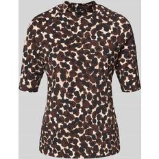 Betty Barclay Dame T-shirts Betty Barclay Blomstret Print Uld Skjorte Med Stående Krave - Brun