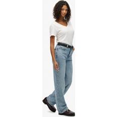Superdry Women Jeans Superdry High Rise Wide Leg Jeans - Mid Blue