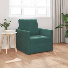 Grøn - Træ Sofaer vidaXL Gulvseng 2-i-1 Mørkegrøn 74x77x81 cm Sofa 2 personers