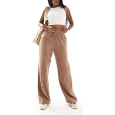 New Look Wide Leg Woven Drawstring Joggers - Tan Brown
