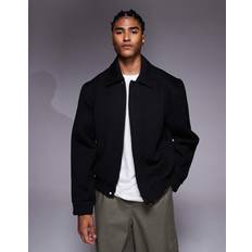 Bomber Jackets River Island Collared Bomber Jacket - Black