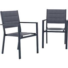 Patio Dining Chairs Set of 2 Aluminum 94cm H x 54cm W x 74cm D