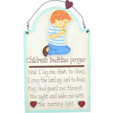 Wood Wall Decor Kid's Room Happy Larry Wood Plaque Children's Bedtime Prayer