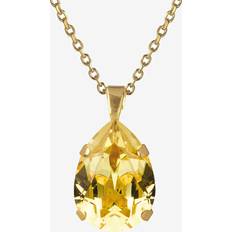 Kristall Halsband Caroline Svedbom Halsband Mini Drop Necklace Gold Dark Jonquil