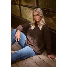 Brown - Women Jumpers Yours Waffle Knit Jumper Chocolate Brown