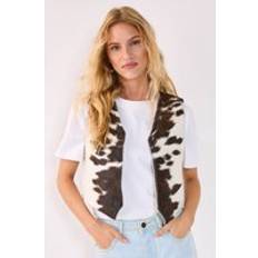 Multicoloured - Women Vests Nasty Gal Animal Waistcoat Womens Cow Hide Leather - Multi