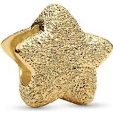 Pandora Guld Berlocker & Hängen Pandora Textured Star Mini Charm 14k Gold Plating - No Color