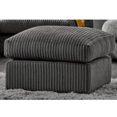 Fabric - Grey Stools Furniture 786 Chicago Jumbo Cord Footstool Grey Foot Stool