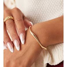 Fine Wave Bangle Bracelet 18k Gold Plated