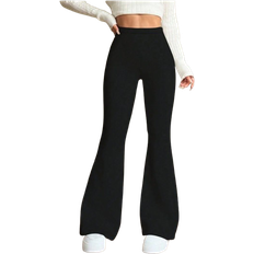 Shein Women's High Waist Solid Color Flared Sports Yoga Pants Compression Tights Running Workout Bottoms