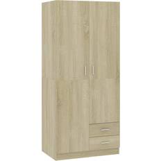 vidaXL Sonoma-ek 80x52x180 cm Konstruerat Trä Garderob 80x180cm