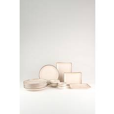 Porcelæn Spisestel Hermia Morgenmadssæt 14 Dele Brian Beige Spisestel
