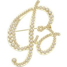 Pearl Brooches Uxcell Letter Brooch Pins Pearl Initial Alphabet