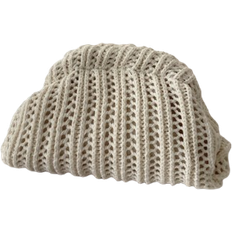 Shein Vintage Knitted Clutch Bag With Color Block Stripes Retro Hair Clip Design And Hollow Out Classic s Style For Vacation Beige one-size