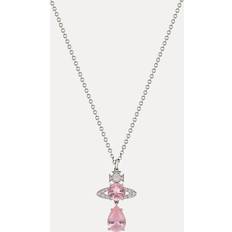 Vivienne Westwood Pink Necklaces Vivienne Westwood Ismene Drop Pendant Necklace Platinum Pink Pink - Platinum