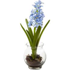 Nearly Natural Hyacinth Birds Nest Blue Artificial Plant