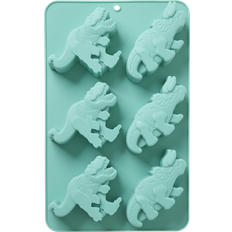 Grøn Bageforme Rice Silicone Baking Form with 6 Dinos 30 cm x 20 cm Bageform