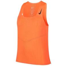 Nike Orange Tank Tops Nike Dri-FIT ADV Solid Knit Sleeveless Round Neck Tank Top - Orange