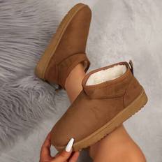 Women - Yellow Slippers Shein New Women's Wool Slippers Sheepskin Fur Lined Snow Boots - Fashionable