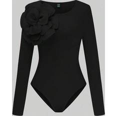 Florals - Women Shapewear & Under Garments Shein Standard Size Round Neck Waist Cinched Floral Bodysuit