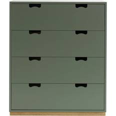 Ek - Gröna Byråer Asplund Snö A Green Khaki Chest of Drawer 90x109cm