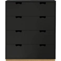 Asplund Snö A Char Grey/Oak Base Chest of Drawer 90x109cm