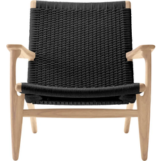 Carl Hansen & Søn CH25 White Oiled Oak/Black Lounge Chair 73cm