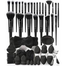 Shein 56/46/44/31/18pcs Makeup Brush Set Full Kit Includes 25 Makeup Brushes, Powder Brush, Blush Brush, Highlighter Brush, Eyeshadow Brush, Lash Comb, Eyeliner Brush, Contour Brush, 6 Makeup Sponges, 6 Triangular Makeup Sponges For Powder Foundation, 3 Mini Makeup Sponges, 1 Makeup Brush Cleaner Bowl