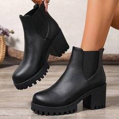High Heel - Women Chelsea Boots Shein Autumn Winter New Women's Short Boots - Chelsea