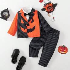 Multicoloured Jackets Shein Infant Baby Boy Woven Jacket Long Sleeve - Halloween/Thanksgiving