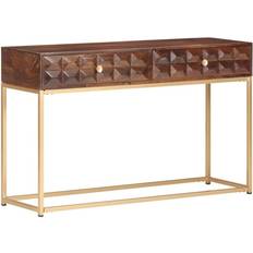 Beige Console Tables vidaXL 122x36x75 cm Solid Mango Wood Console Table