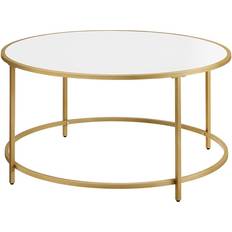 Guld Soffbord Vasagle Round LCT091A10 White/Gold Coffee Table 84cm