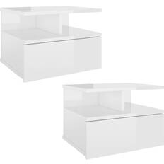 vidaXL 800418 High Gloss White Bedside Table 31x40cm 2pcs
