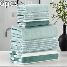 Microfiber Badlakan Temu 6pcs Coral Fleece Bath Towel Set Badlakan