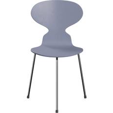 Fritz Hansen Blå Køkkenstole Fritz Hansen Myren 3100 Farvet Askefiner Stålstel Krom Køkkenstol