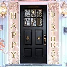 Pink Doorway Party Curtains Shein Rose Gold Birthday Polyester Curtains 30 x 180 cm