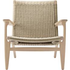 Carl Hansen & Søn Loungestole Carl Hansen & Søn CH25 White Oiled Oak/Natural Lounge Chair 73cm
