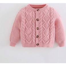 Shein Infant Boys Casual Fitted Long Sleeve Crew Neck Cardigan