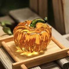Yellow Figurines Shein 1.6 Inch Handmade Glass Pumpkin Figurine