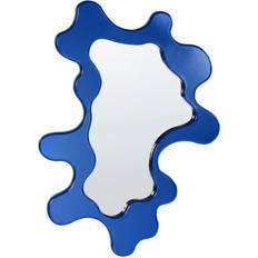 FSC (The Forest Stewardship Council) Mirrors Beliani Decorative 80x59 cm Blue Wall Mirror