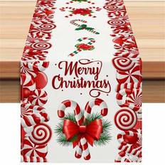 Multicoloured Tablecloths Shein Christmas Table Runner White Beige Tablecloth